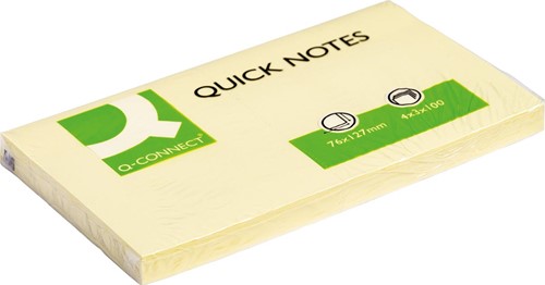 Q-CONNECT Quick Notes, ft 76 x 127 mm, 100 feuilles, jaune