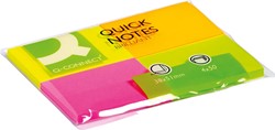 Q-CONNECT Quick Notes, ft 38 x 51 mm, 50 feuilles, paquet de 4 blocs en couleurs néon