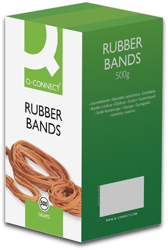 Q-CONNECT élastiques, largeur 1,5 mm, longueur 50 mm, no 14, boîte de 500 g
