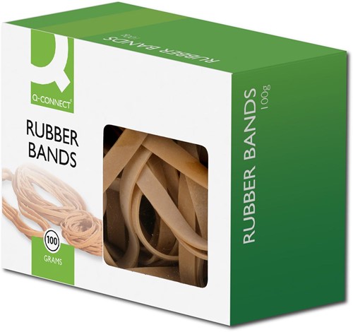 Q-CONNECT élastiques, largeur 9 mm, longueur 140 mm, no 78, boîte de 100 g
