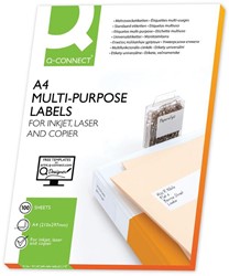 Q-CONNECT étiquettes, blanc, coins carrés, 210 x 297 mm, 100 feuilles, 1 étiquette par feuille