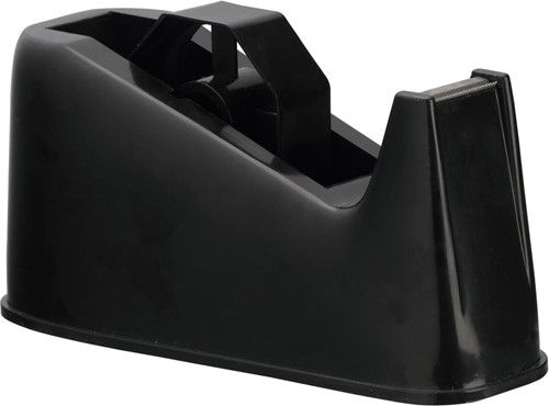 Q-CONNECT plakbandafroller, voor rollen van 25 x 33 m of 25 x 66 m, zwart