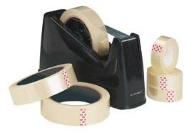Q-CONNECT plakbandafroller, voor rollen van 25 x 33 m of 25 x 66 m, zwart-2