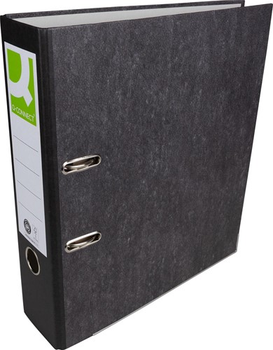 Q-CONNECT ordner, voor ft A4, uit karton, rug van 8 cm, gewolkt zwart