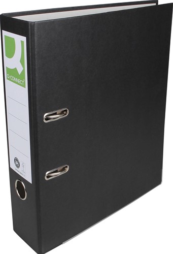 Q-CONNECT classeur, pour ft A4, en carton recouvert de Plastique Recycolor, dos de 8 cm, noir