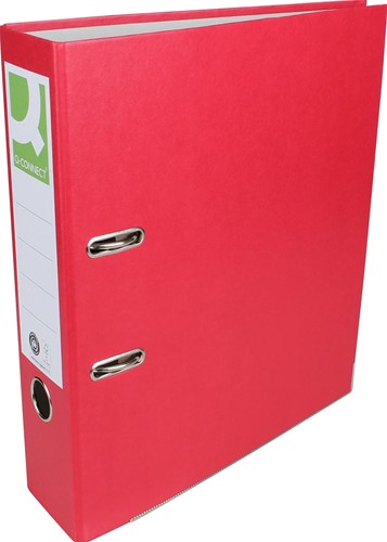 Q-CONNECT classeur, pour ft A4, en carton recouvert de Plastique Recycolor, dos de 8 cm, rouge