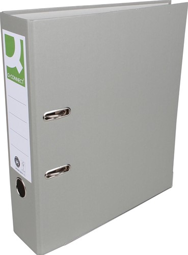 Q-CONNECT classeur, pour ft A4, en carton recouvert de Plastique Recycolor, dos de 8 cm, gris