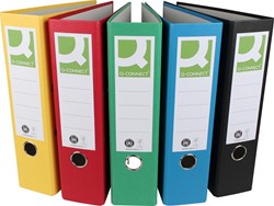 Q-CONNECT ordner, voor ft A4, uit Recycolor papier, rug van 8 cm, geassorteerde kleuren