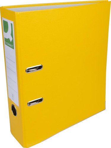 Q-CONNECT classeur, pour ft A4, en carton recouvert de PP, avec bord de protection, dos de 8 cm, jaune