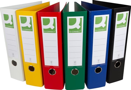 Q-CONNECT classeur,pour ft A4, complète en PP, dos de 8 cm, couleurs assorties