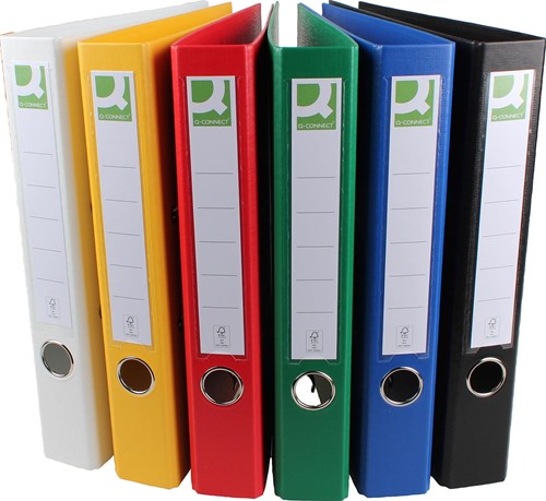 Q-CONNECT ordner, voor ft A4, volledig uit PP, rug van 5 cm, geassorteerde kleuren