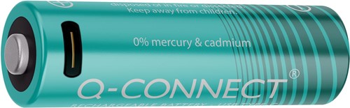 Q-CONNECT piles rechargeables USB-C AA, blister 4 pièces