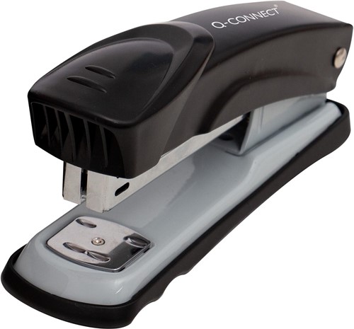 Q-CONNECT nietmachine, metaal, half strip, 25 blad, zwart
