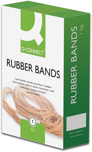 Q-CONNECT élastiques, largeur 2 mm, longueur 120 mm, boîte de 1 kg
