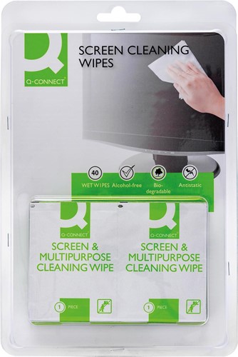 Q-CONNECT lingettes pour écrans paquet de 40 lingettes