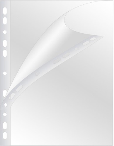 Q-CONNECT pochette perforée A4 perforation 4 trous PP lisse, paquet de 100 pièces