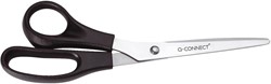 Q-CONNECT schaar Lefty, ft 21 cm, links, ronde punt, RVS, zwart, blister van 1 stuk