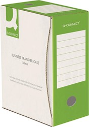 Q-CONNECT boîte à archive, A4, dos 15 cm, en carton de 400 g/m², blanc-vert