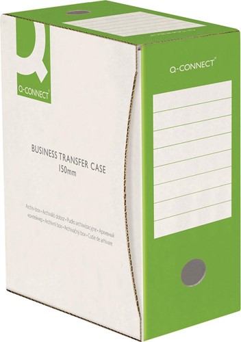 Q-CONNECT boîte à archive, A4, dos 15 cm, en carton de 400 g/m², blanc-vert