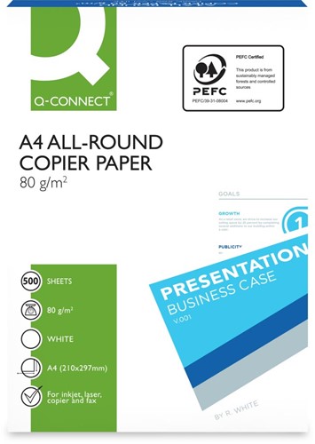 Q-CONNECT All-Round papier reprographique, ft A4, 80 g, paquet de 500 feuilles, blanc