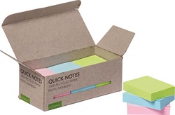 Q-CONNECT Quick Notes Recycles pastel, ft 38 x 51 mm, boîte de 12 pièces en couleurs assorties