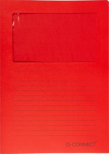 Q-CONNECT L-map met venster, 120 g/m², A4, pak van 100 stuks, rood