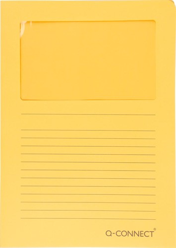 Q-CONNECT L-map met venster, 120 g/m², A4, pak van 100 stuks, oranje