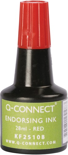 Q-CONNECT encre à tampon, flacon de 28 ml, rouge