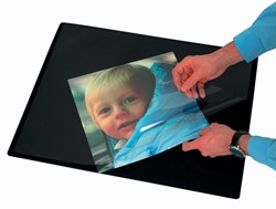 Q-CONNECT onderlegger, ft 65 x 50 cm, zwart, met folie