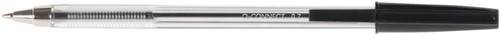 Q-CONNECT stylo bille, avec capuchon, 0,7 mm, pointe moyenne, noir
