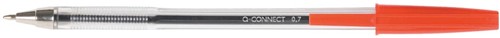 Q-CONNECT stylo bille, avec capuchon, 0,7 mm, pointe moyenne, rouge