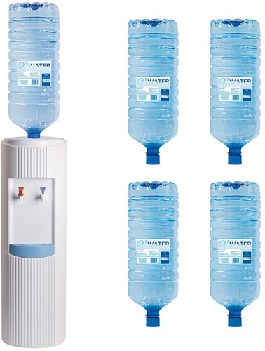 Kit O-water: 1 x Basic refroidisseur d'eau, blanc (FWB2013), 6 x eau de source 18 l (FW189) inclus
