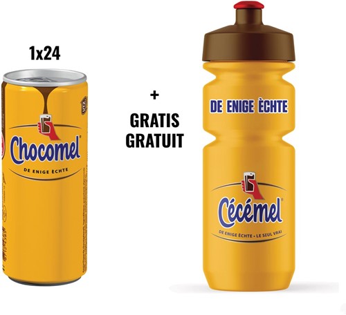 ACTIE CHOCOMEL: 1 x chocolademelk, 25 cl, 24 stuks (ref. 105100) + GRATIS 1 x Cécémel bidon