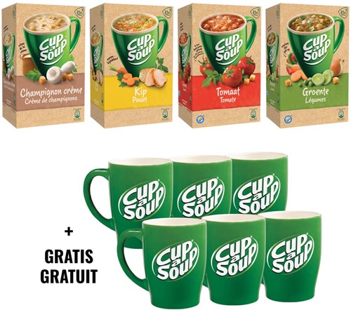 Action Coup a Soup 1x champignon crouton, 1x poulet, 1x tomate crouton, 1x legumes crouton + GRATUIT tas