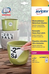 Avery afneembare weerbestendige etiketten Ft 45,7 x 21,2 mm (b x h), wit, doos van 960 etiketten 20 Vel