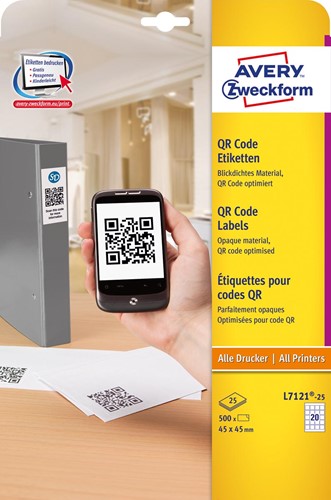 Avery Etiquettes QR imprimables ft 45 x 45 mm (l x h), 500 pièces 25 Vel