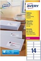 Avery L7163, Etiquettes adresses, Laser, Ultragrip, blanches, 100 pages, 14 per page, 99,1 x 38,1 mm 100 Vel-3