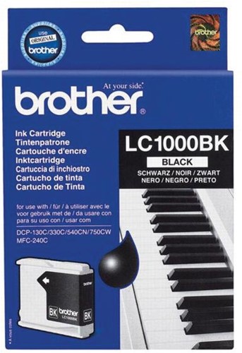 Brother inktcartridge, 500 pagina's, OEM LC-1000BK, zwart 1 Stuk