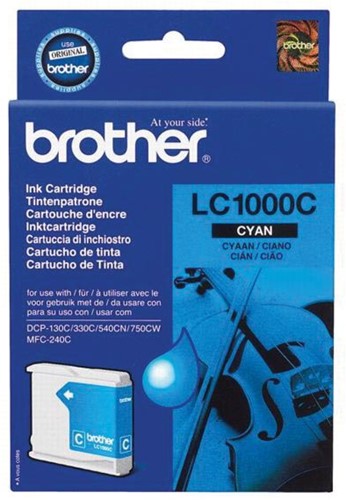 Brother inktcartridge, 400 pagina's, OEM LC-1000C, cyaan 1 Stuk