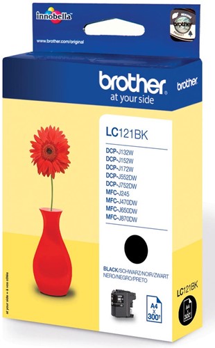 Brother inktcartridge, 300 pagina's, OEM LC-121BK, zwart 1 Stuk