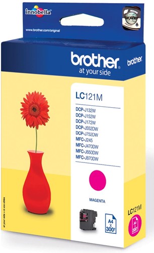 Brother cartouche d'encre, 300 pages, OEM LC-121M, magenta 1 Stuk