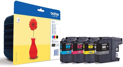 Brother inktcartridge, 300 pagina's, OEM LC-121VALBP, 4 kleuren 4 Stuk
