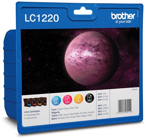 Brother inktcartridge, 300 pagina's, OEM LC-1220VALBP, 4 kleuren 4 Stuk