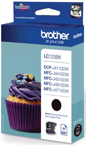 Brother inktcartridge, 600 pagina's, OEM LC-123BK, zwart 1 Stuk
