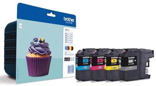 Brother inktcartridge, 600 pagina's, OEM LC-123VALBPDR, 4 kleuren 4 Stuk