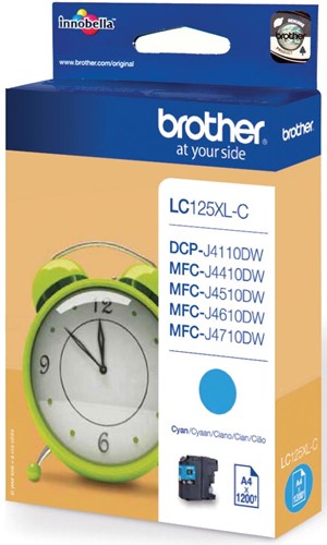 Brother inktcartridge, 1.200 pagina's, OEM LC-125XLC, cyaan 1 Stuk