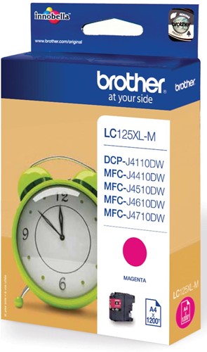 Brother inktcartridge, 1.200 pagina's, OEM LC-125XLM, magenta 1 Stuk