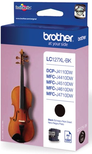 Brother inktcartridge, 1.200 pagina's, OEM LC-127XLBK, zwart 1 Stuk