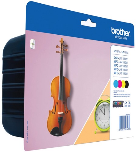 Brother inktcartridge, 1.200 pagina's, OEM LC-127XLVALBP, 4 kleuren 4 Stuk