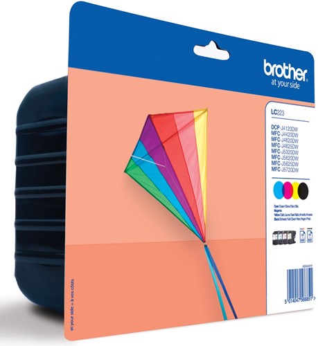 Brother cartouche d'encre, 600 pages, OEM LC-223VP, 4 couleurs 4 Stuk